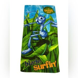Disney Pixar A Bug’s Life Flik Beach Towel Blade Surfin Cartoon Movie VTG 90s